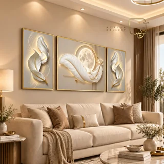 تابلو طرح پر و ماه مدرن کد 408