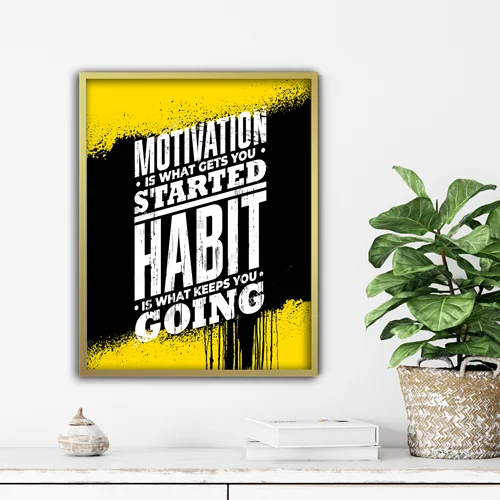 تابلو انگیزشی motivation started habit coing