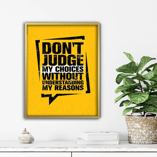 تابلو انگیزشی Don't Judge Without