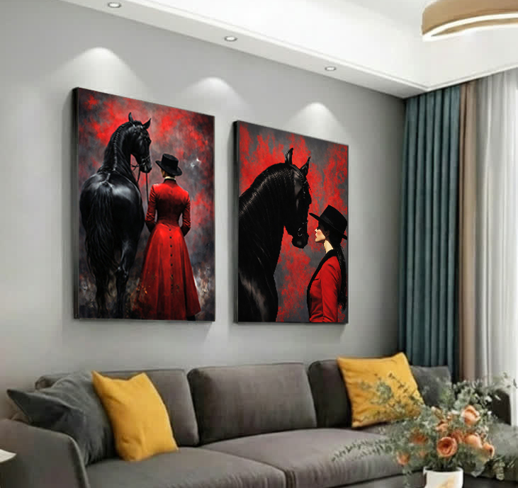 تابلو طرح اسب مدرن